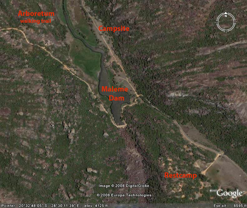 Map showing main features of the location,