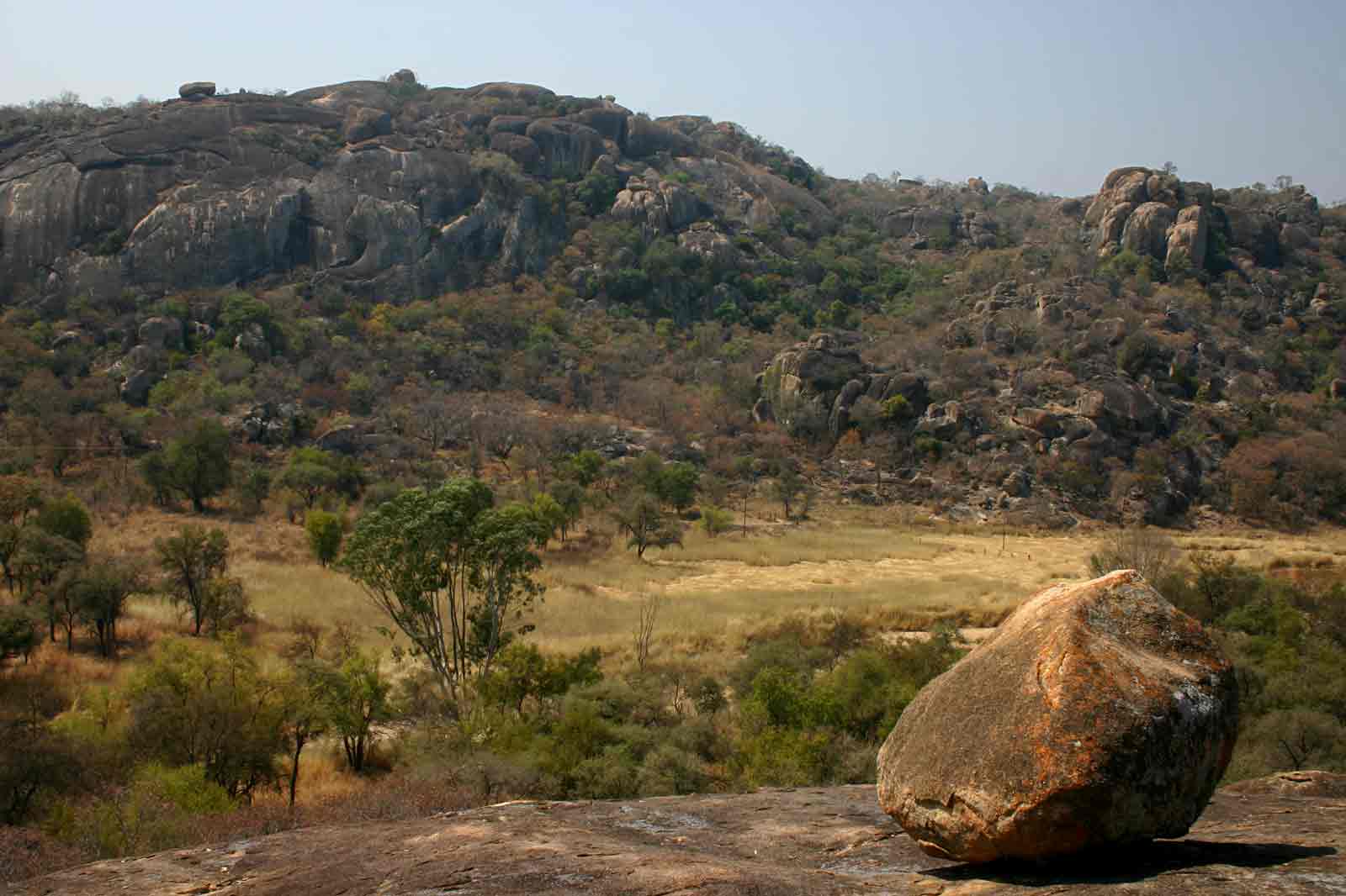 View over granite hills.