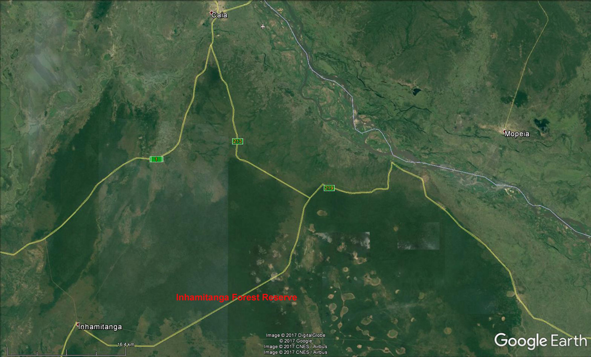 Map of Inhamitanga - Caia region.
