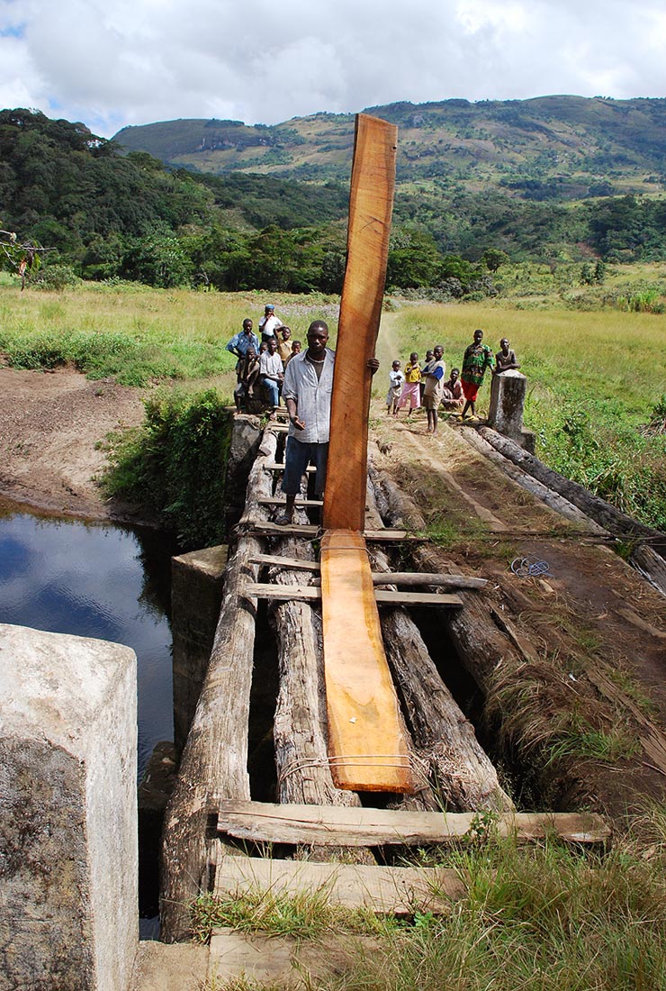 Some provisional bridge repairs needed to safely cross our vehicle.